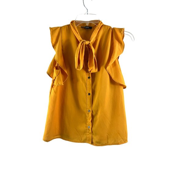 Ups & Downs Women's Mustard Sleeveless Blouse - Picture 1 of 6